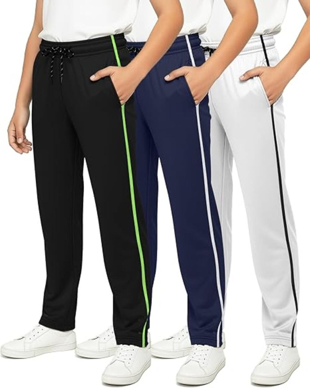 Real Essentials Boys Mesh Open Bottom Sweatpants 3 Pack Size L New